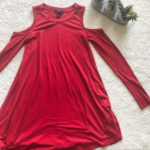 4 for $25 || Forever 21 | Red Cold Shoulder Dress